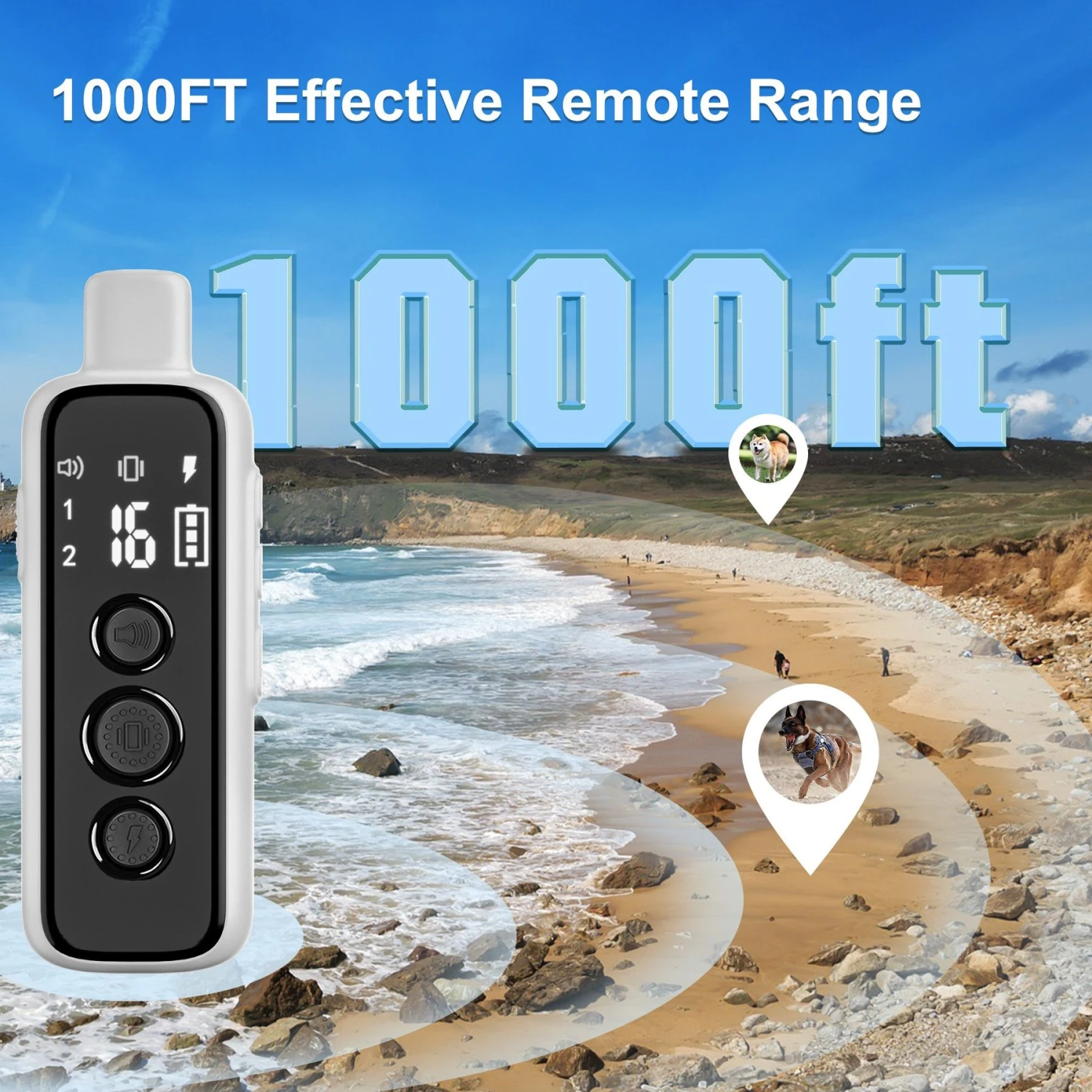 PATPET P650 1000ft Anti-Bark & Remote Dog Training Collar 3 PATPET P650 1000ft Anti-Bark & Remote Dog Training Collar - Image 3