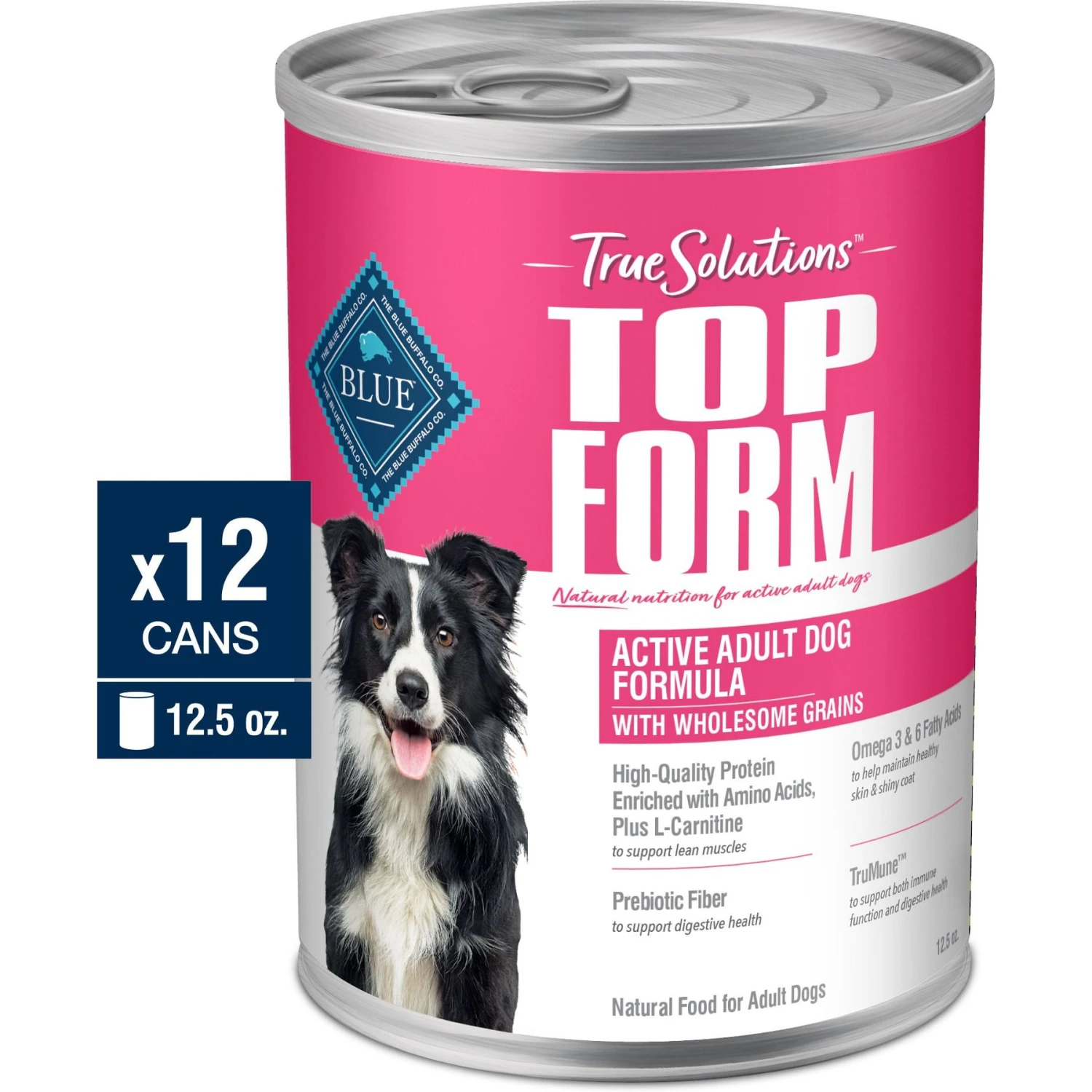 Blue Buffalo True Solutions Top Form Active Breed Wholesome Grains Adult Wet Dog Food, 12.5-oz Can, Case Of 12 1 Blue Buffalo True Solutions Top Form Active Breed Wholesome Grains Adult Wet Dog Food, 12.5-oz Can, Case Of 12