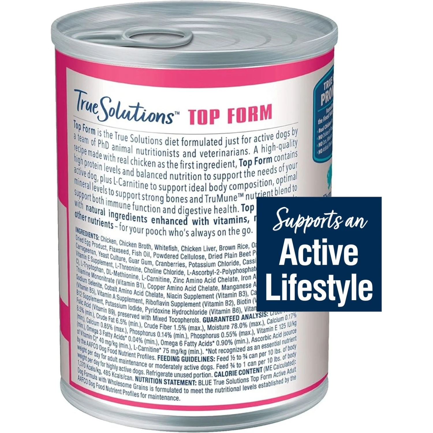 Blue Buffalo True Solutions Top Form Active Breed Wholesome Grains Adult Wet Dog Food, 12.5-oz Can, Case Of 12 2 Blue Buffalo True Solutions Top Form Active Breed Wholesome Grains Adult Wet Dog Food, 12.5-oz Can, Case Of 12 - Image 2