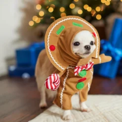 Frisco Front Walking Gingerbread Dog & Cat Costume -Pawsphoria Sales Store 276156 PT8. AC SS1800 V1631568795