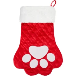 Pawsphoria Sales Store 5 Frisco Quilted Paw Print Pet Stocking, One Size