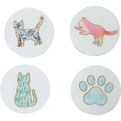Pearhead Cat Silhouettes Cork Coaster Set