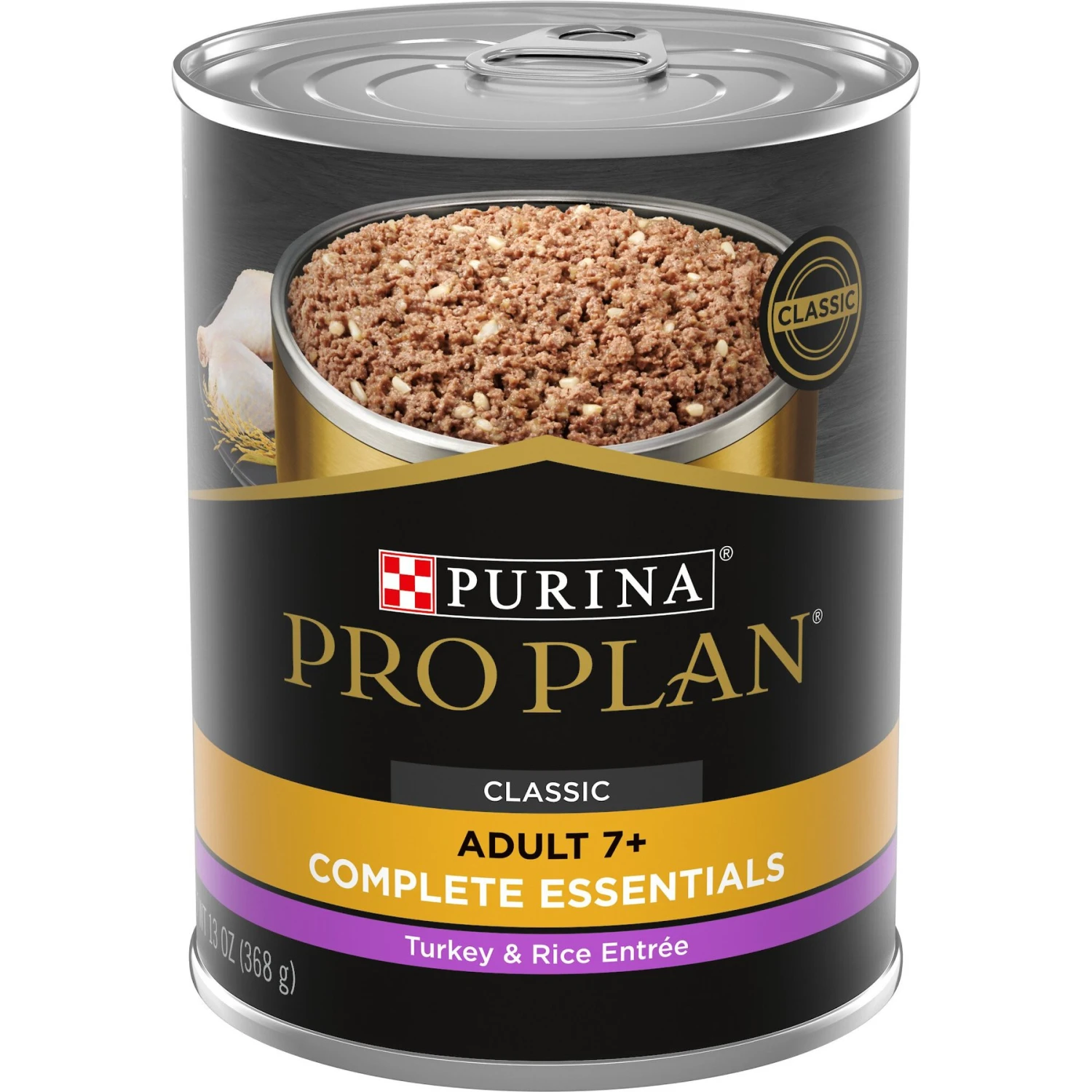 Purina Pro Plan Adult 7+ Complete Essentials Turkey & Rice Entree Wet Dog Food, 13-oz Can, Case Of 12 1 Purina Pro Plan Adult 7+ Complete Essentials Turkey & Rice Entree Wet Dog Food, 13-oz Can, Case Of 12