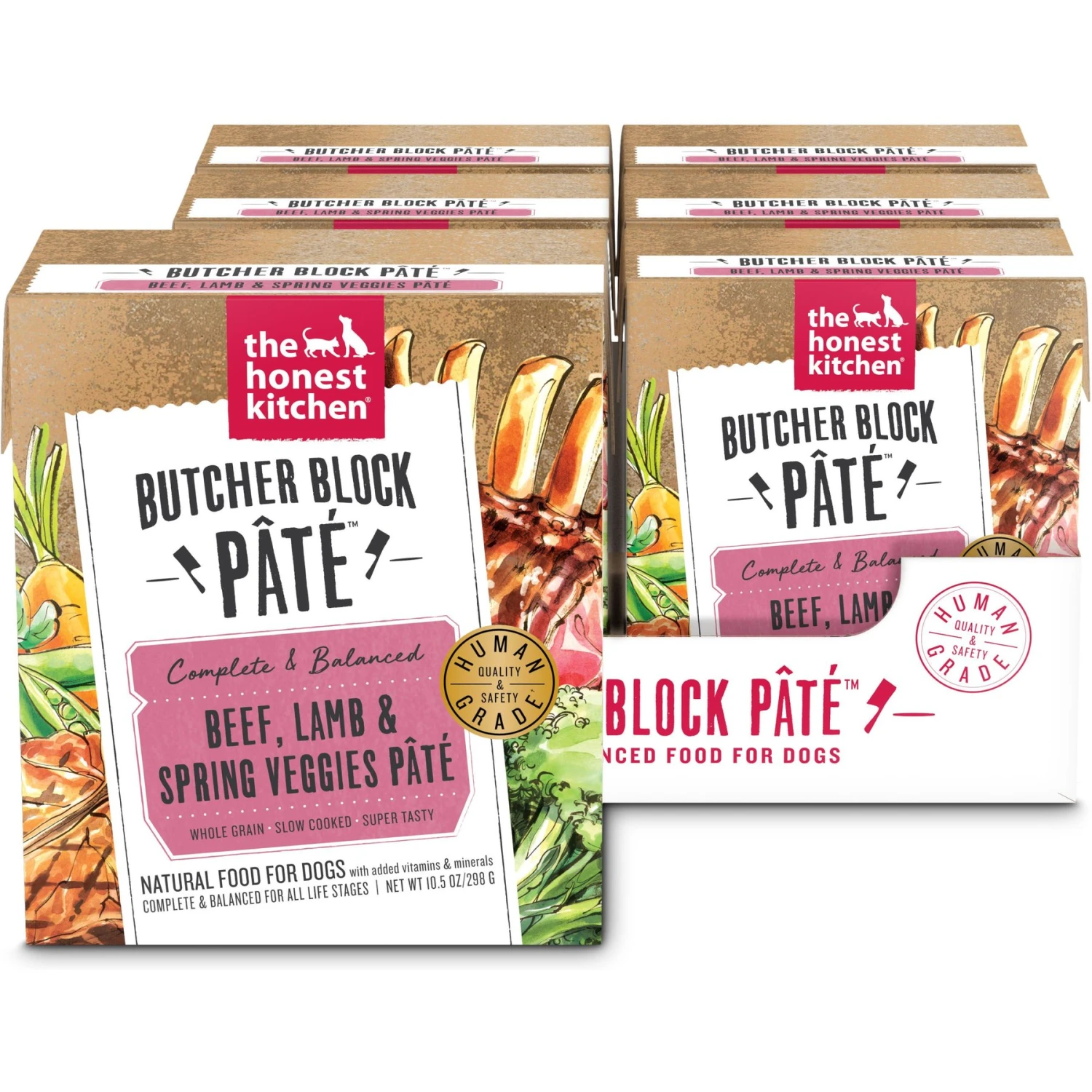 The Honest Kitchen Butcher Block Pate Beef, Lamb & Spring Veggies Wet Dog Food, 10.5-oz Bag, Case Of 6 1 The Honest Kitchen Butcher Block Pate Beef, Lamb & Spring Veggies Wet Dog Food, 10.5-oz Bag, Case Of 6