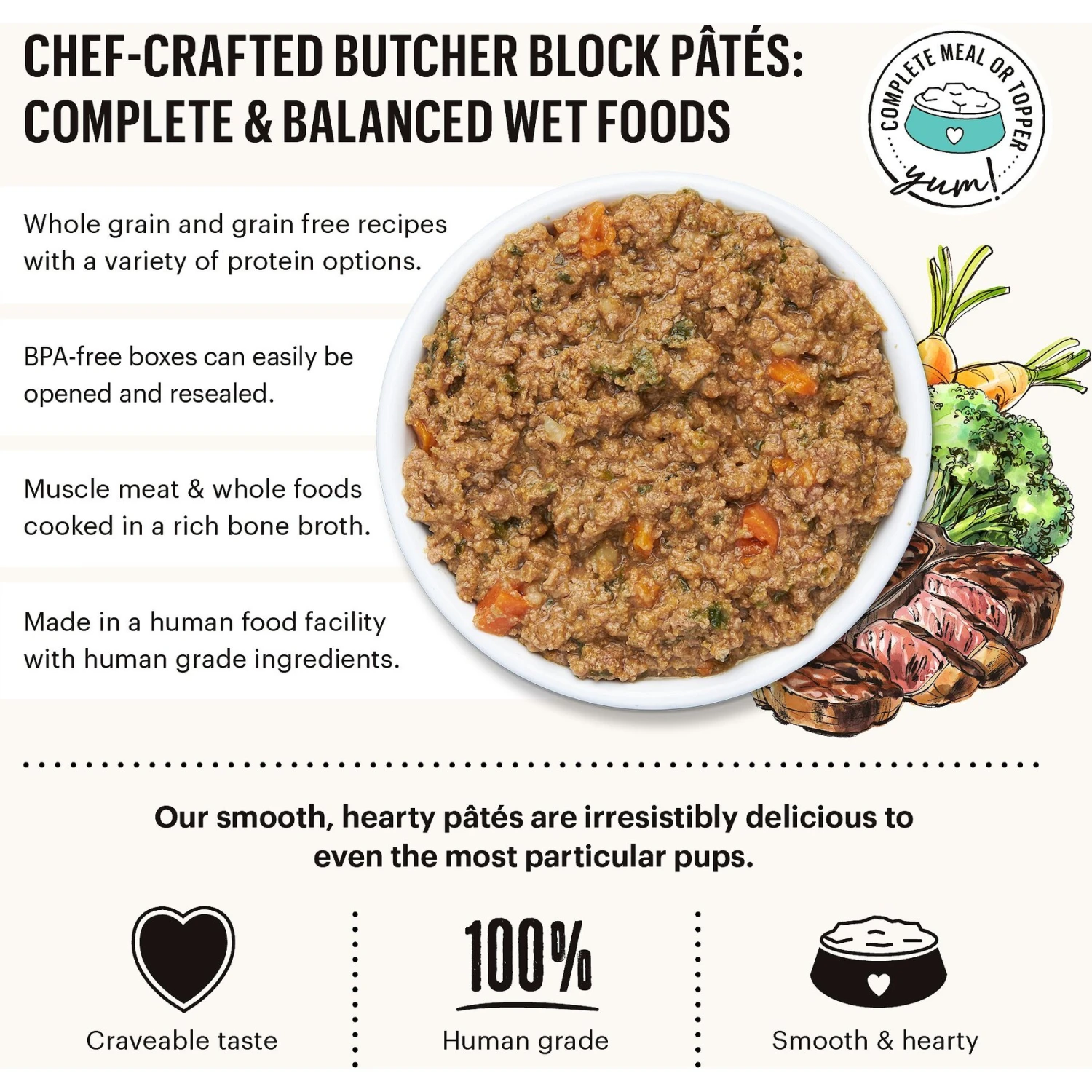 'The Honest Kitchen Butcher Block Pate Turkey, Duck & Root Veggies Wet Dog Food, 10.5-oz Bag, Case Of 6 6 'The Honest Kitchen Butcher Block Pate Turkey, Duck & Root Veggies Wet Dog Food, 10.5-oz Bag, Case Of 6 - Image 6