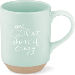 Fringe Studio "One Cat Short" Stoneware Mug, 12-oz
