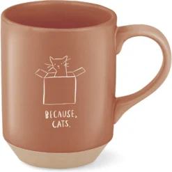 Fringe Studio "Because Cats" Stoneware Mug, 12-oz