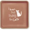 Fringe Studio "Thing For Cats" Square Stoneware Tray, Small