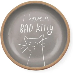 Fringe Studio "Bad Kitty" Mini Round Stoneware Tray