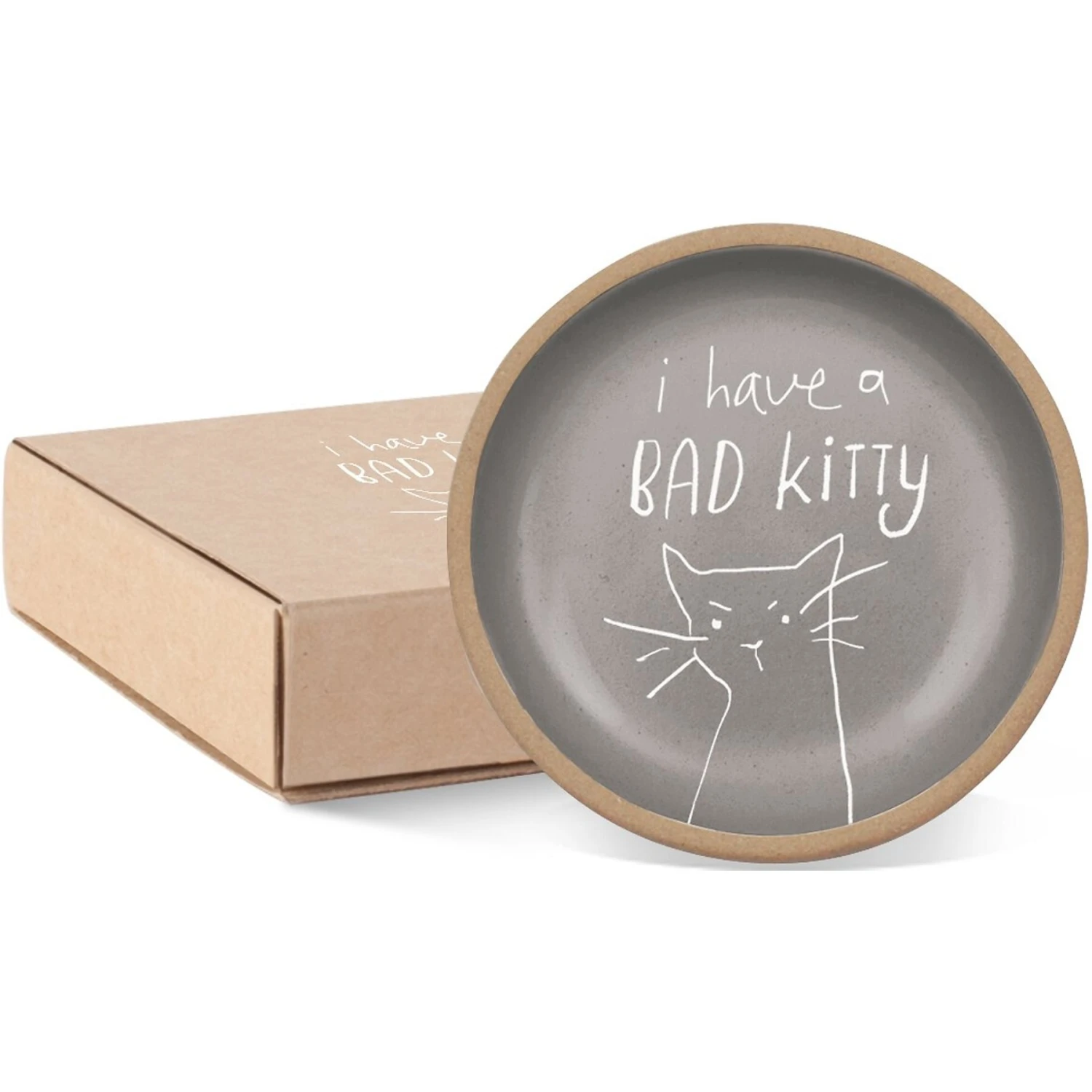 Fringe Studio "Bad Kitty" Mini Round Stoneware Tray 3 Fringe Studio "Bad Kitty" Mini Round Stoneware Tray - Image 3