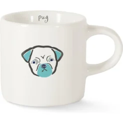 Fringe Studio "BFF Pug" Mini Ceramic Mug, 2-oz