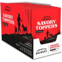 American Journey Savory Toppers Beef Recipe In Gravy Grain-Free Dog Food Topper, 3-oz Pouches, Case Of 24 -Pawsphoria Sales Store 286953 PT2. AC SS1800 V1628535753