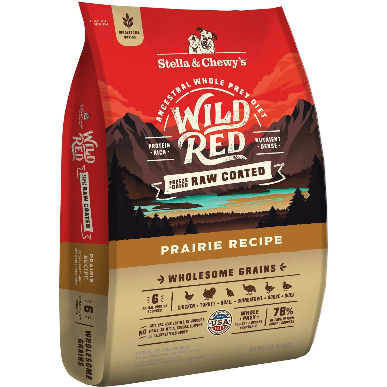 Stella & Chewy's Wild Red Raw Coated Kibble Wholesome Grains Prairie Recipe Dry Dog Food 1 Stella & Chewy's Wild Red Raw Coated Kibble Wholesome Grains Prairie Recipe Dry Dog Food
