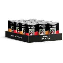 American Journey Protein & Grains Chicken, Brown Rice & Vegetables Recipe Dry Dog Food & American Journey Stews Poultry & Beef Variety Pack Grain-Free Canned Dog Food, 12.5-oz Can -Pawsphoria Sales Store 292576 PT5. AC SS1800 V1694612384