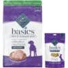 Blue Buffalo Basics Skin & Stomach Care Grain-Free Formula Turkey & Potato Recipe Adult Dry Dog Food & Blue Buffalo Basics Skin & Stomach Care Biscuits Turkey & Potato Dog Treats