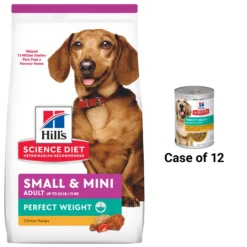 Hill's Science Diet Adult Perfect Weight Small & Mini Chicken Recipe Dry Dog Food & Hill's Science Diet Adult Perfect Weight Hearty Vegetable & Chicken Stew Canned Dog Food