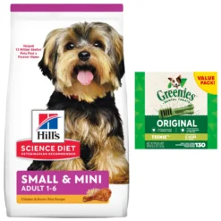 Hill's Science Diet Adult Small & Mini Chicken Meal & Rice Recipe Dry Dog Food & Greenies Teenie Dental Dog Treats