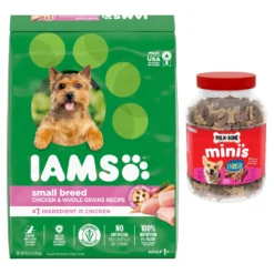 Iams Adult Small & Toy Breed Dry Dog Food & Milk-Bone Mini's Flavor Snacks Beef, Chicken & Bacon Flavored Biscuit Dog Treats