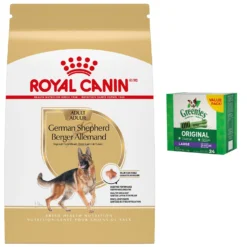 Royal Canin Breed Health Nutrition German Shepherd Adult Dry Dog Food & Greenies Large Dental Dog Treats