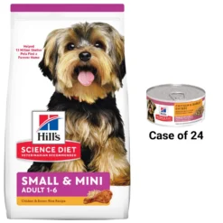 Hill's Science Diet Adult Small & Mini Chicken Meal & Rice Recipe Dry Dog Food & Hill's Science Diet Adult Small & Mini Chicken & Barley Entree Canned Dog Food
