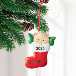 Frisco Cat In Stocking Resin Personalized Ornament 9 Frisco Cat In Stocking Resin Personalized Ornament -Pawsphoria Sales Store 295087 PT2. AC SS1800 V1697131881