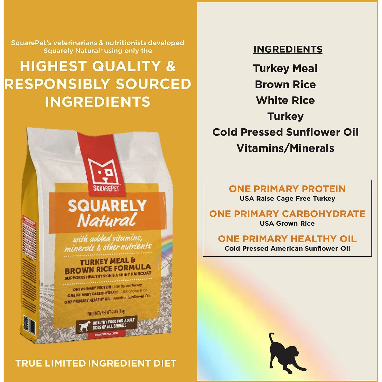 SquarePet Squarely Natural Turkey Meal & Brown Rice Formula Dry Dog Food 4 SquarePet Squarely Natural Turkey Meal & Brown Rice Formula Dry Dog Food - Image 4