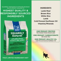 SquarePet Squarely Natural Lamb Meal & Brown Rice Formula Dry Dog Food -Pawsphoria Sales Store 297015 PT3. AC SS1800 V1620879457