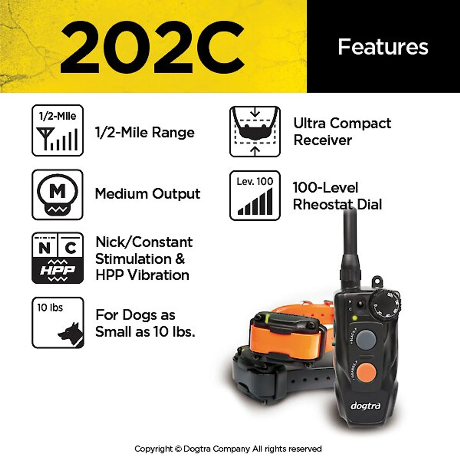 Dogtra 202C Training E-Collar Waterproof One-Handed Operation Dog Remote, 2 Count 5 Dogtra 202C Training E-Collar Waterproof One-Handed Operation Dog Remote, 2 Count - Image 5
