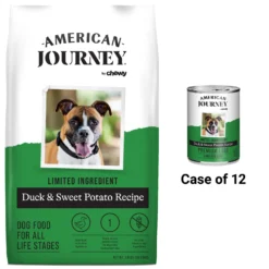 American Journey Limited Ingredient Duck & Sweet Potato Recipe Grain-Free Dry Dog Food & American Journey Limited Ingredient Diet Duck & Sweet Potato Recipe Grain-Free Canned Dog Food
