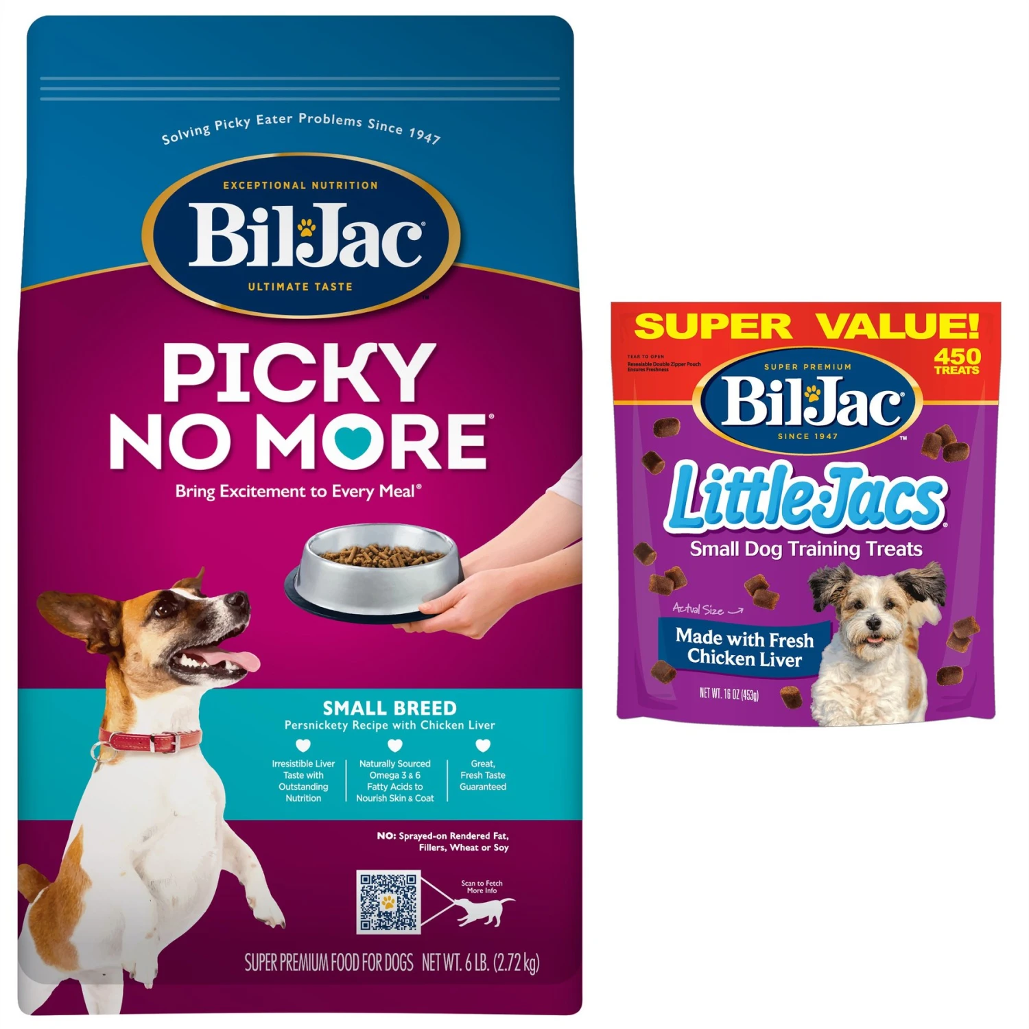 Bil-Jac Picky No More Small Breed Chicken Liver Recipe Dry Dog Food & Bil-Jac Little-Jacs Small Dog Chicken Liver Training Dog Treats 1 Bil-Jac Picky No More Small Breed Chicken Liver Recipe Dry Dog Food & Bil-Jac Little-Jacs Small Dog Chicken Liver Training Dog Treats