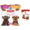 Hill's Science Diet Adult Small Paws Chicken & Vegetables & Beef & Vegetables Variety Pack Wet Dog Food Trays & Hill's Natural Soft Savories With Peanut Butter & Banana Dog Treats