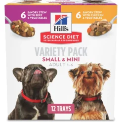 Hill's Science Diet Adult Small Paws Chicken & Vegetables & Beef & Vegetables Variety Pack Wet Dog Food Trays & Hill's Natural Soft Savories With Peanut Butter & Banana Dog Treats -Pawsphoria Sales Store 298094 PT5. AC SS1800 V1692826317