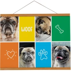 Frisco Personalized Woof Landscape Canvas Poster With Wood Hanger, 16" X 20"