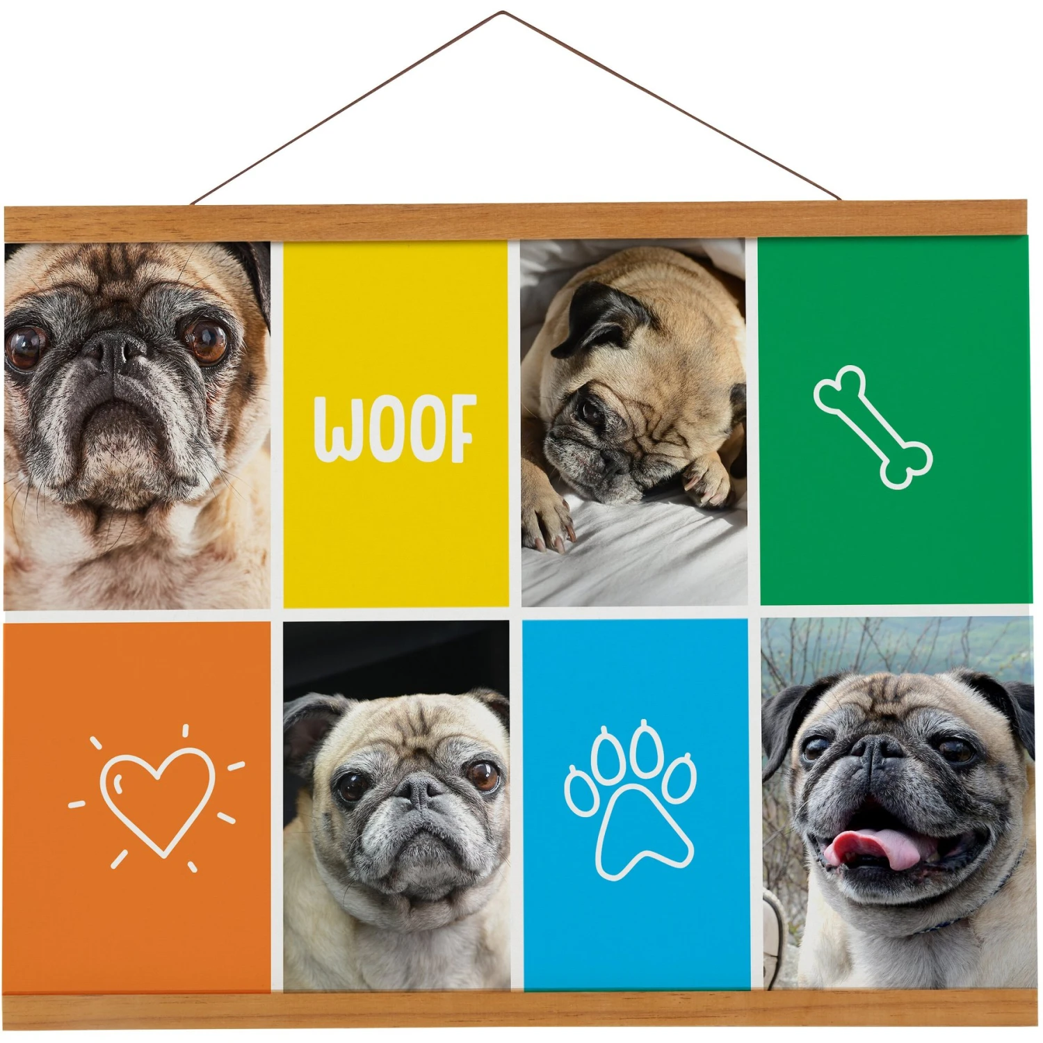 Frisco Personalized Woof Landscape Canvas Poster With Wood Hanger, 16" X 20" 1 Frisco Personalized Woof Landscape Canvas Poster With Wood Hanger, 16" X 20"