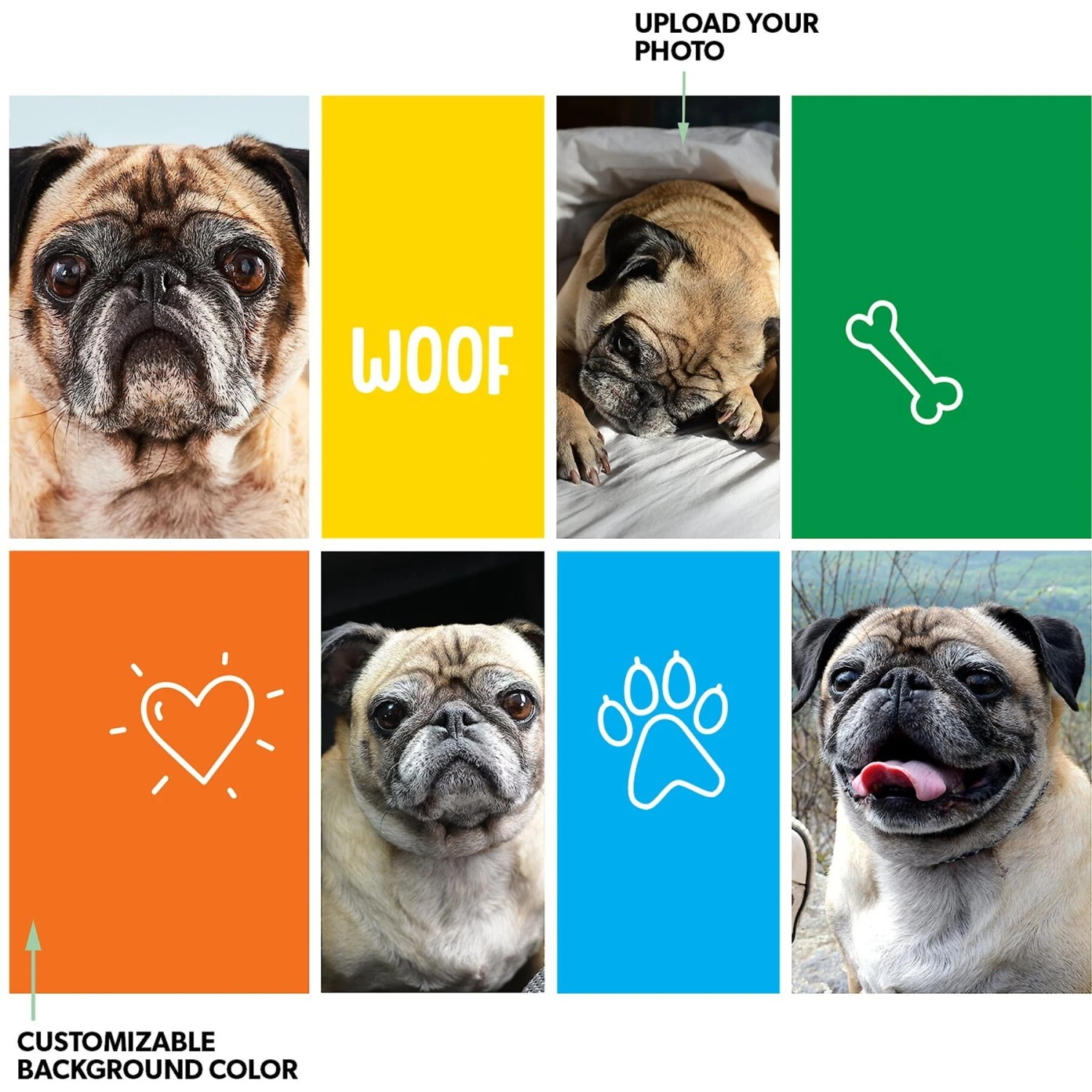 Frisco Personalized Woof Landscape Canvas Poster With Wood Hanger, 16" X 20" 2 Frisco Personalized Woof Landscape Canvas Poster With Wood Hanger, 16" X 20" - Image 2