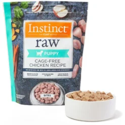 Instinct Bites Chicken Recipe Grain-Free Cage-Free Raw Frozen Puppy Food, 3-lb Bag