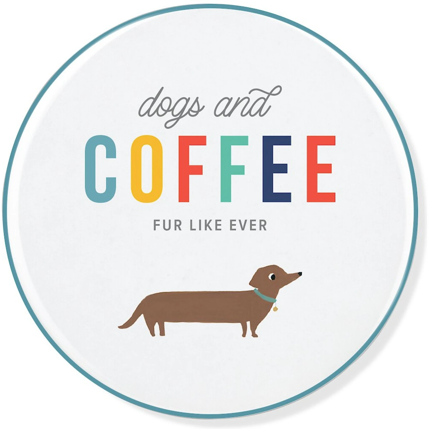 Pet Shop By Fringe Studio Dogs & Coffee Ceramic Coaster 1 Pet Shop By Fringe Studio Dogs & Coffee Ceramic Coaster
