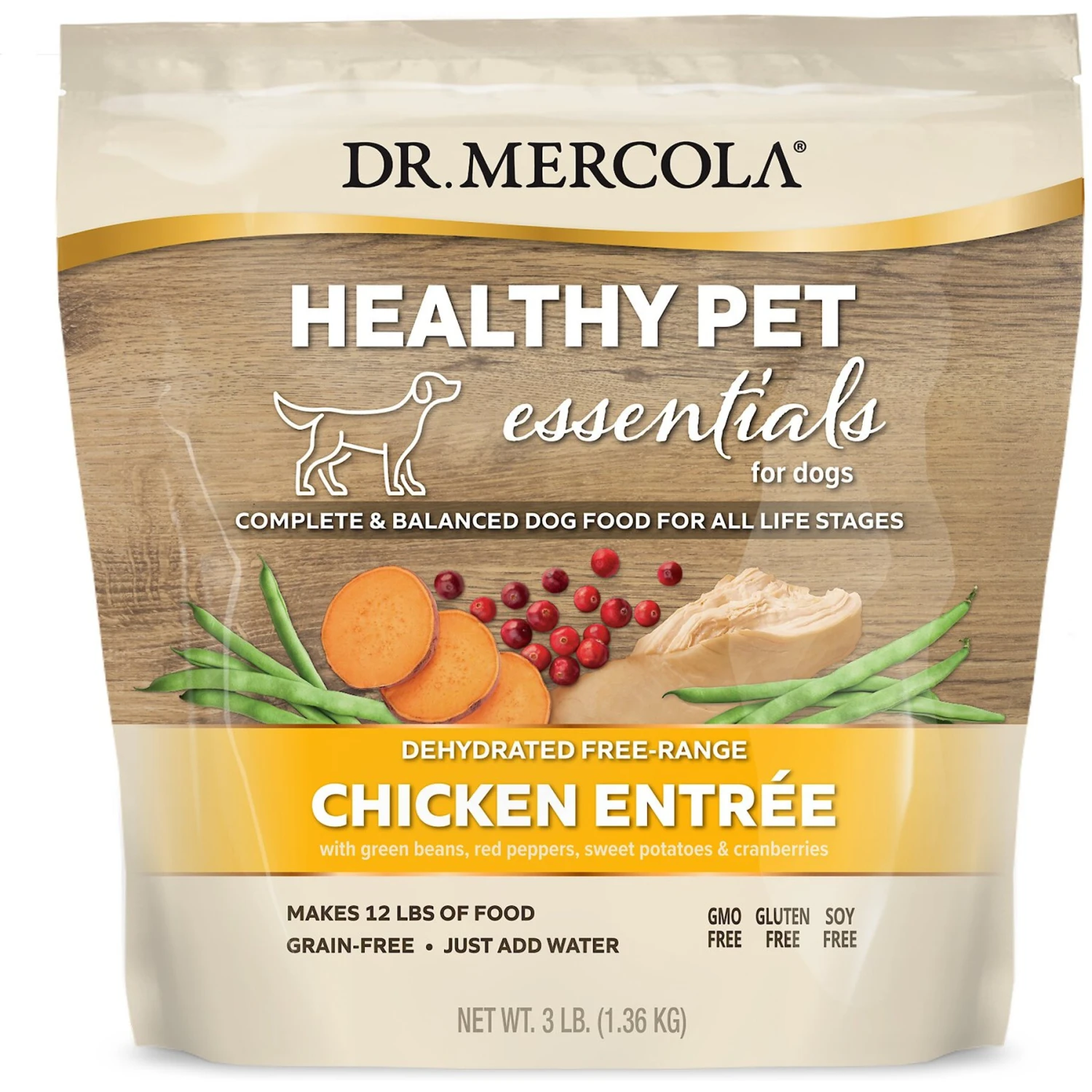 Dr. Mercola Adult Free-Range Chicken Entrée Dehydrated Raw Dog Food, 3-lb Bag 1 Dr. Mercola Adult Free-Range Chicken Entrée Dehydrated Raw Dog Food, 3-lb Bag