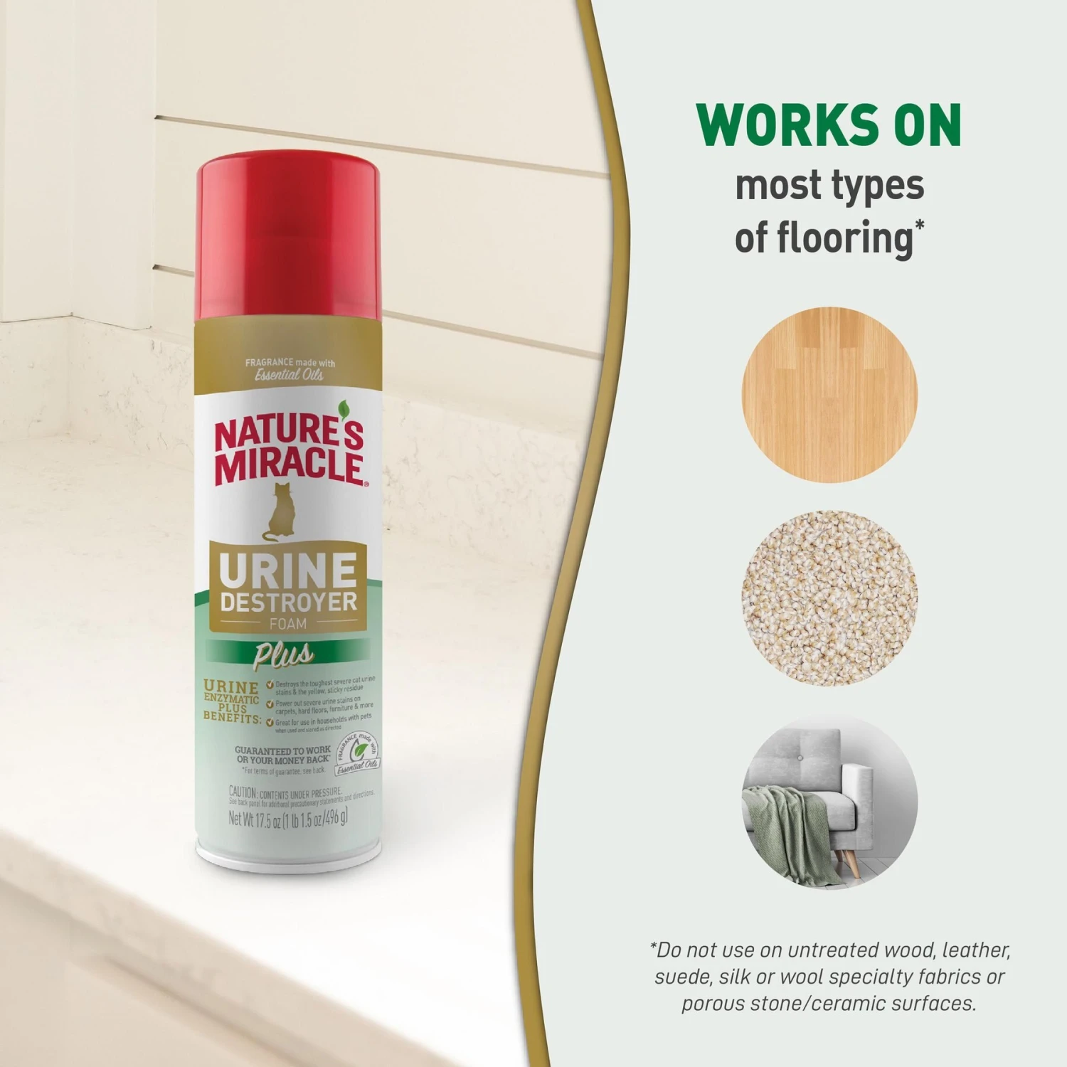 Nature's Miracle Dog Urine Destroyer Plus Enzymatic Stain Remover Foam Aerosol Spray, 17.5-oz Bottle 7 Nature's Miracle Dog Urine Destroyer Plus Enzymatic Stain Remover Foam Aerosol Spray, 17.5-oz Bottle - Image 7