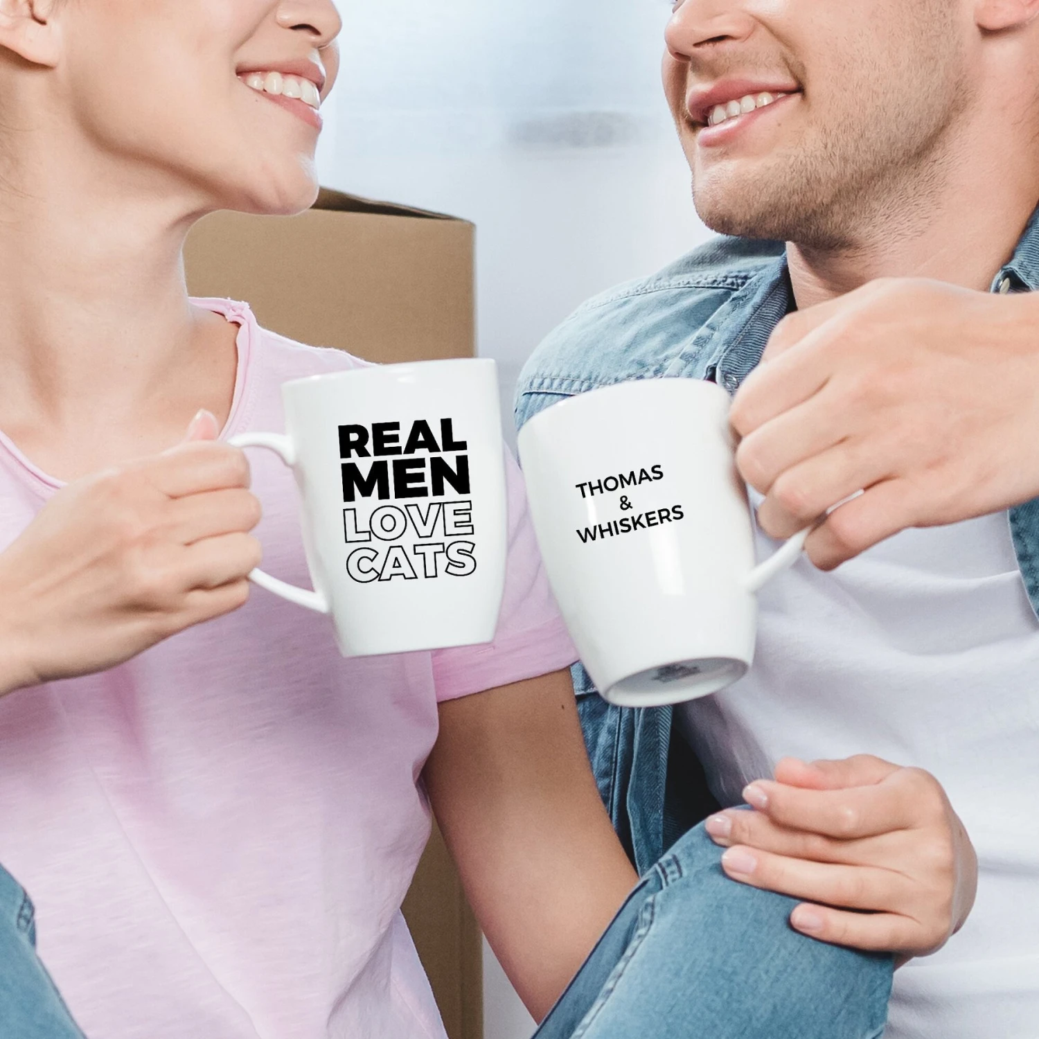 904 Custom Personalized Real Men Love Cats Double Sided Mug, 11-oz 2 904 Custom Personalized Real Men Love Cats Double Sided Mug, 11-oz - Image 2