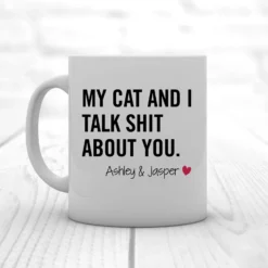 904 Custom Personalized My Cat & I Funny Double Sided Mug, 11-oz