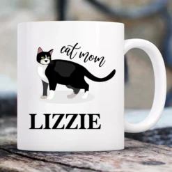 904 Custom Personalized Cat Mom Double Sided Mug, 11-oz