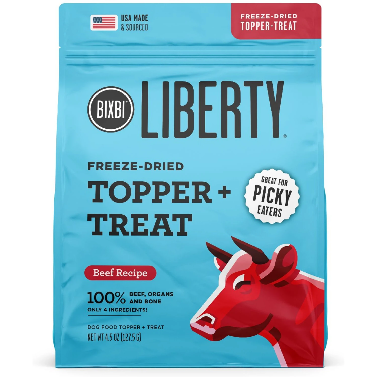 BIXBI Liberty Beef Recipe Freeze-Dried Dog Topper & Treat, 4.5-oz Bag 1 BIXBI Liberty Beef Recipe Freeze-Dried Dog Topper & Treat, 4.5-oz Bag