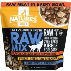 Nature's Diet Raw Mix Kibble Chicken Liver Inclusions Freeze Dried-Dog Food, 5-lb Bag