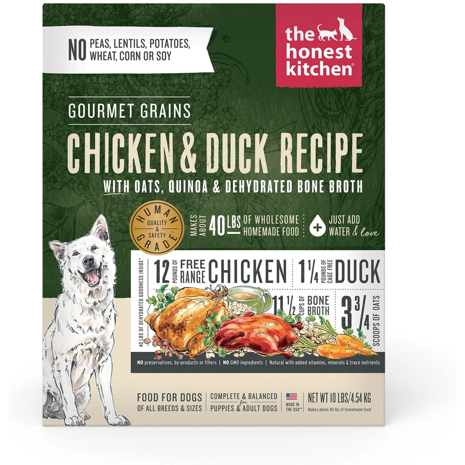 The Honest Kitchen Gourmet Grains Chicken & Duck Recipe Dehydrated Dog Food 1 The Honest Kitchen Gourmet Grains Chicken & Duck Recipe Dehydrated Dog Food