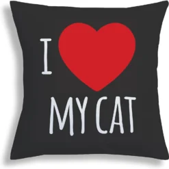 Custom Personalization Solutions I Love My Cat Personalized Throw Pillow -Pawsphoria Sales Store 326739 PT4. AC SS1800 V1632433589
