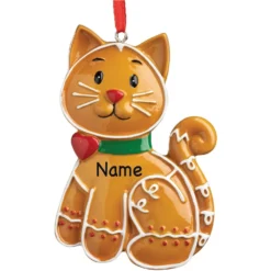 Custom Personalization Solutions Personalized Gingerbread Cat Ornament -Pawsphoria Sales Store 326749 PT3. AC SS1800 V1632432992