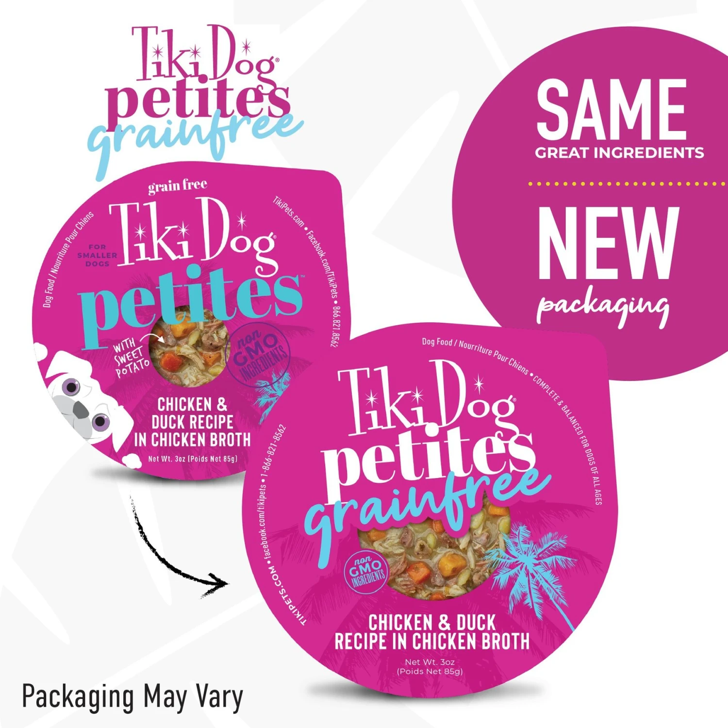 Tiki Dog Aloha Petites Chicken & Duck Recipe In Chicken Broth Wet Dog Food, 3-oz Cup, Case Of 4 2 Tiki Dog Aloha Petites Chicken & Duck Recipe In Chicken Broth Wet Dog Food, 3-oz Cup, Case Of 4 - Image 2