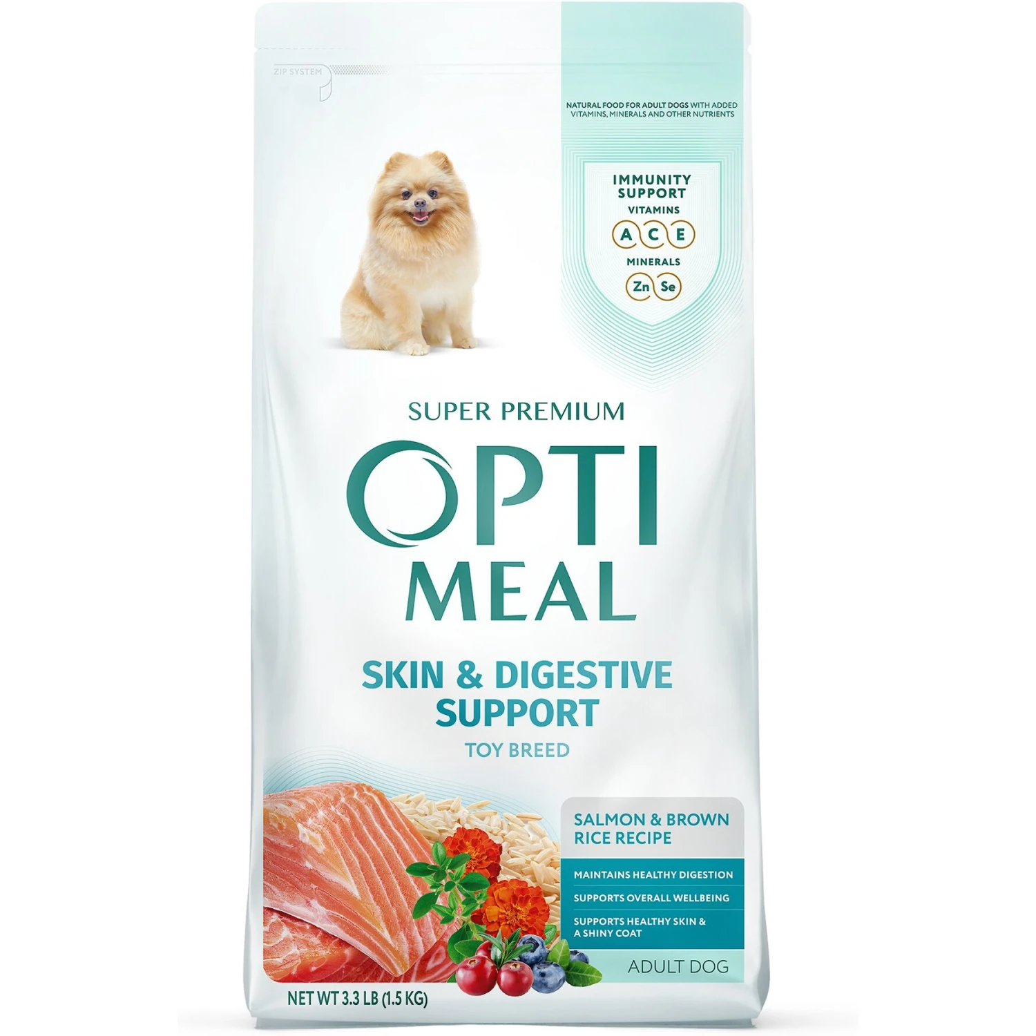 Optimeal Skin & Digestive Support Salmon & Brown Rice Recipe Toy Breed Dry Dog Food 1 Optimeal Skin & Digestive Support Salmon & Brown Rice Recipe Toy Breed Dry Dog Food
