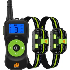 GroovyPets Two-Dog Kit 800 Yard Waterproof Long-Life Rechargable Remote Dog Training Shock Collar System